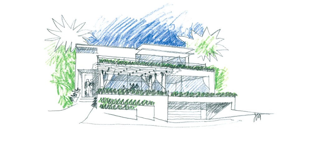 Exterior rendering of the Coastal Residential Remodel